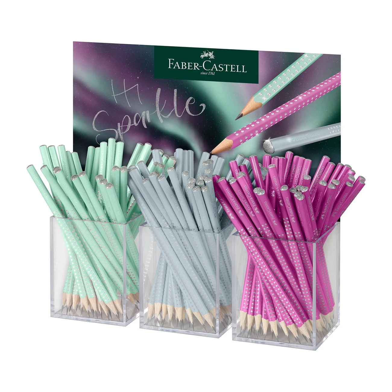 Faber-Castell Молив Sparkle Aurora, 144 броя в 3 чаши