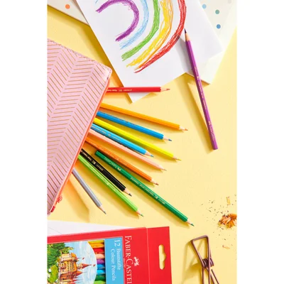 Faber-Castell Цветни моливи Замък, 12 цвята