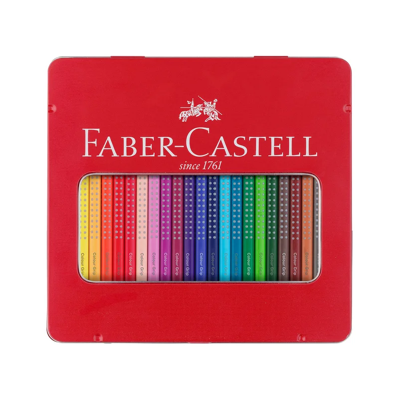 Faber-Castell Акварелни моливи Grip 2001, 24 цвята, в метална кутия