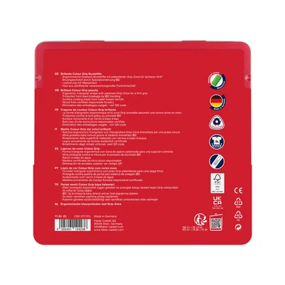 Faber-Castell Акварелни моливи Grip 2001, 24 цвята, в метална кутия