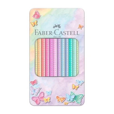 Faber-Castell Моливи Sparkle, 12 пастелни цвята, в метална кутия