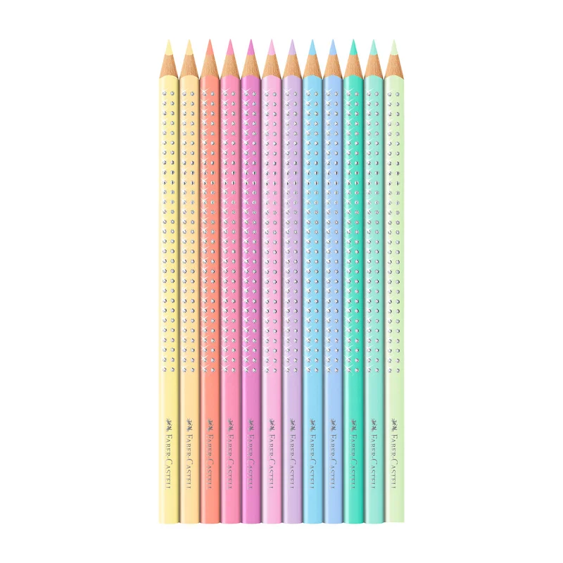 Faber-Castell Моливи Sparkle, 12 пастелни цвята, в метална кутия