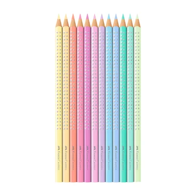 Faber-Castell Моливи Sparkle, 12 пастелни цвята, в метална кутия