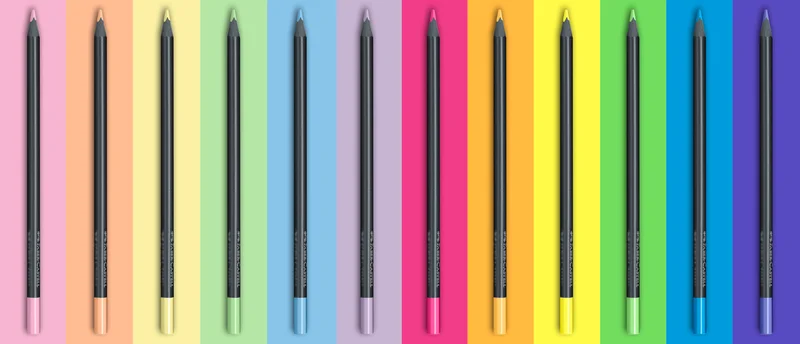 Faber-Castell Моливи Black Edition, 12 неонови и пастелни цвята