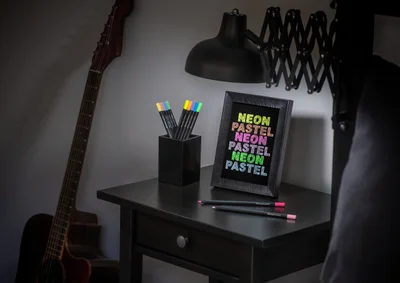 Faber-Castell Моливи Black Edition, 12 неонови и пастелни цвята