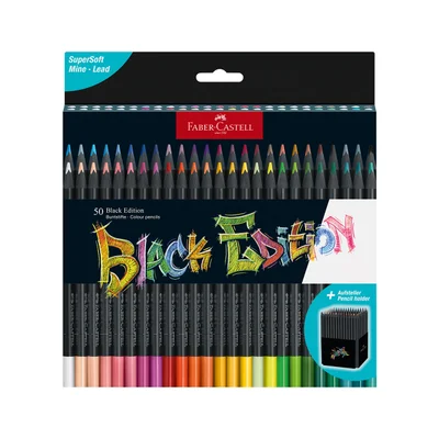 Faber-Castell Моливи Black Edition, 50 цвята