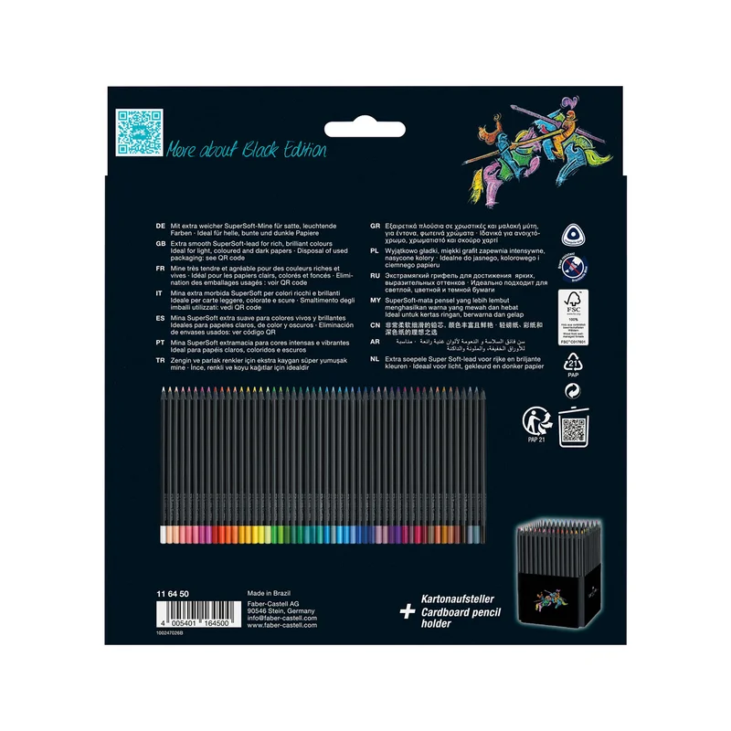 Faber-Castell Моливи Black Edition, 50 цвята