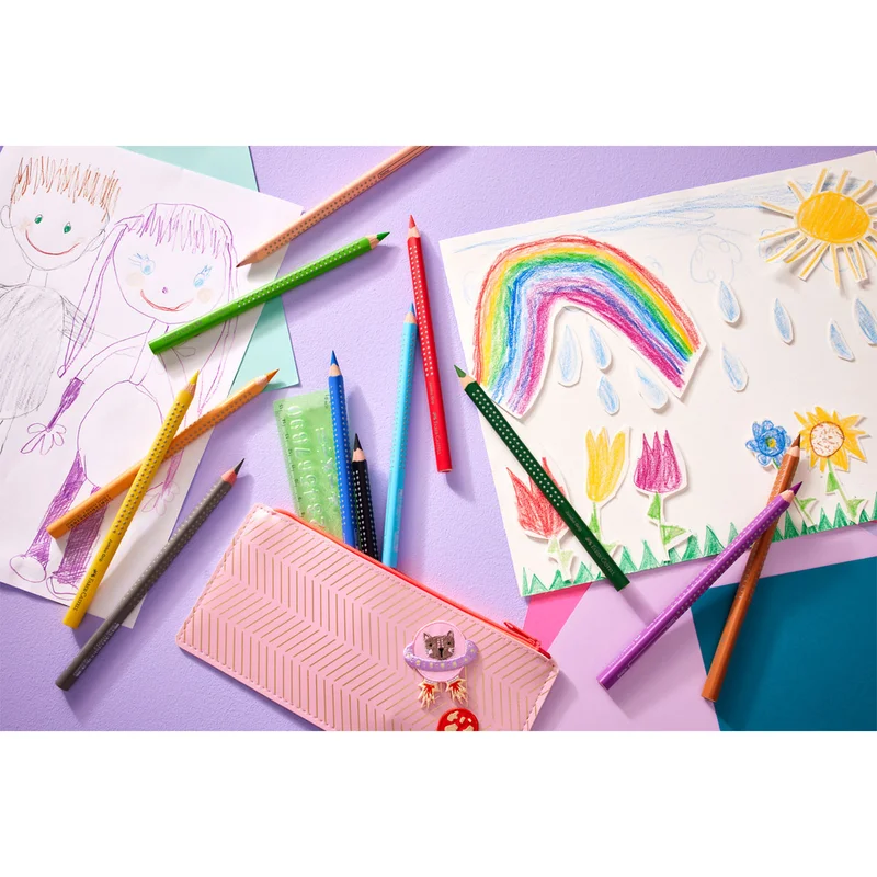 Faber-Castell Цветни моливи Jumbo Grip, 6 цвята