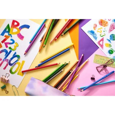 Faber-Castell Цветни моливи Jumbo Grip, 6 цвята