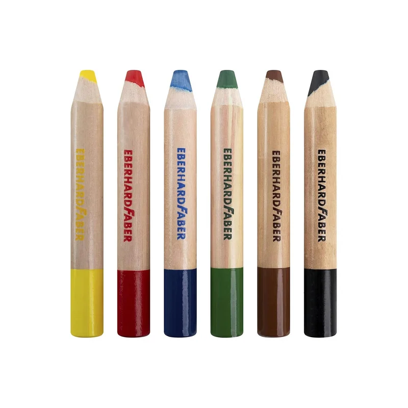 Eberhard Faber Цветни моливи Мини - Макси, 3 в 1, Jumbo, 6 цвята