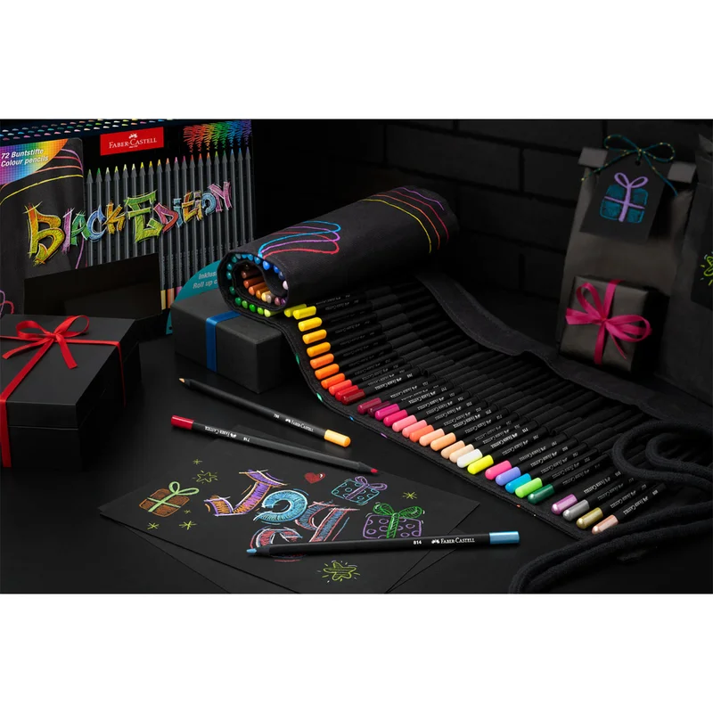 Faber-Castell Моливи Black Edition, на руло, 72 цвята