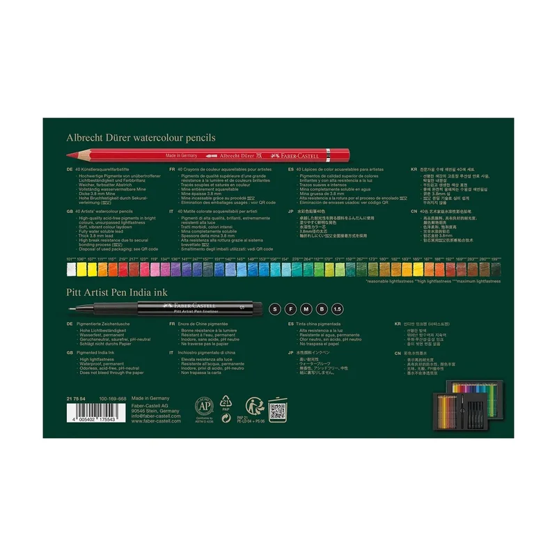 Faber-Castell Комплект моливи Albrecht Durer и тънкописци Pitt, 46 части