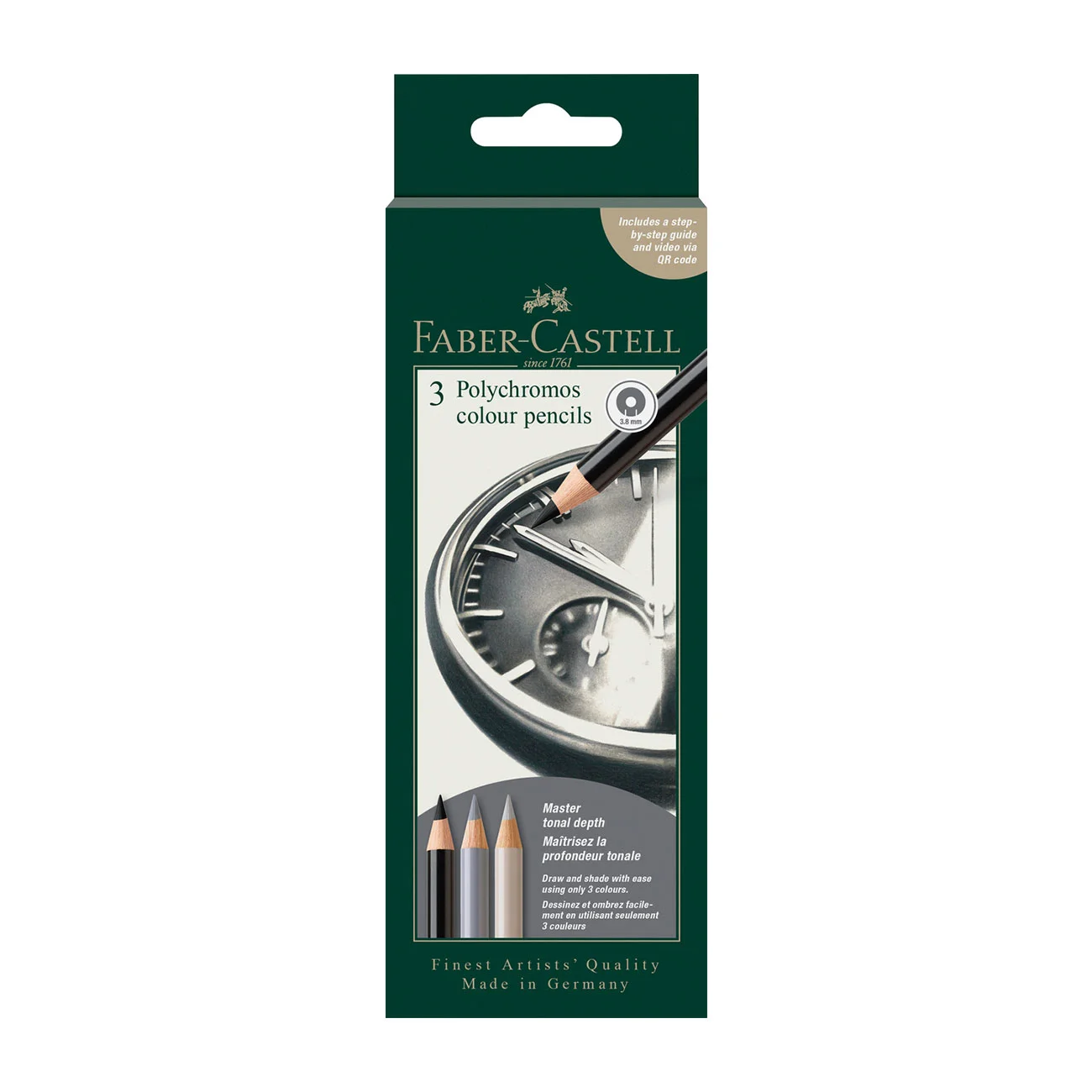 Faber-Castell Моливи Polychromos Часовник, 3 цвята