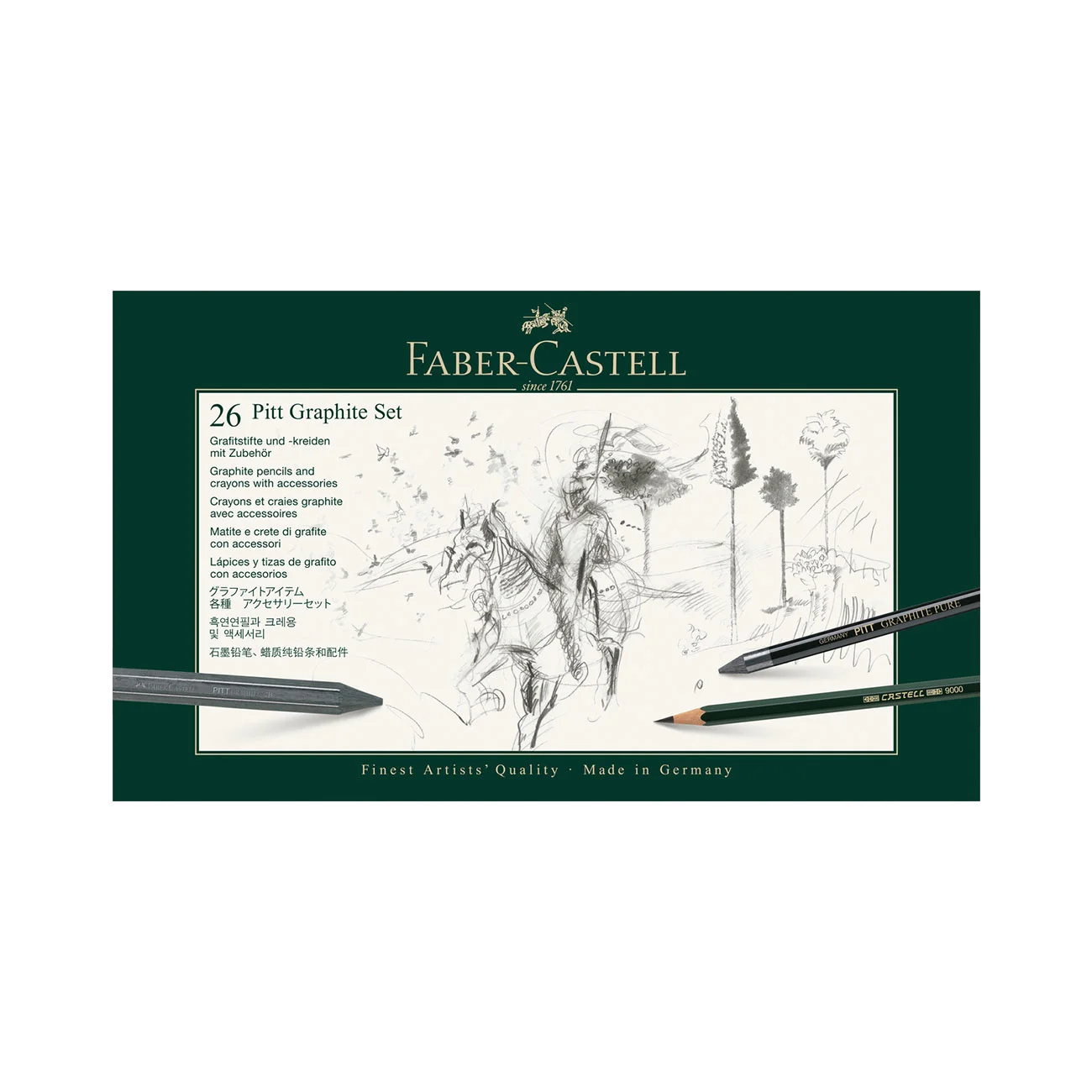 Faber-Castell Комплект моливи Pitt Graphite, 26 броя в кутия