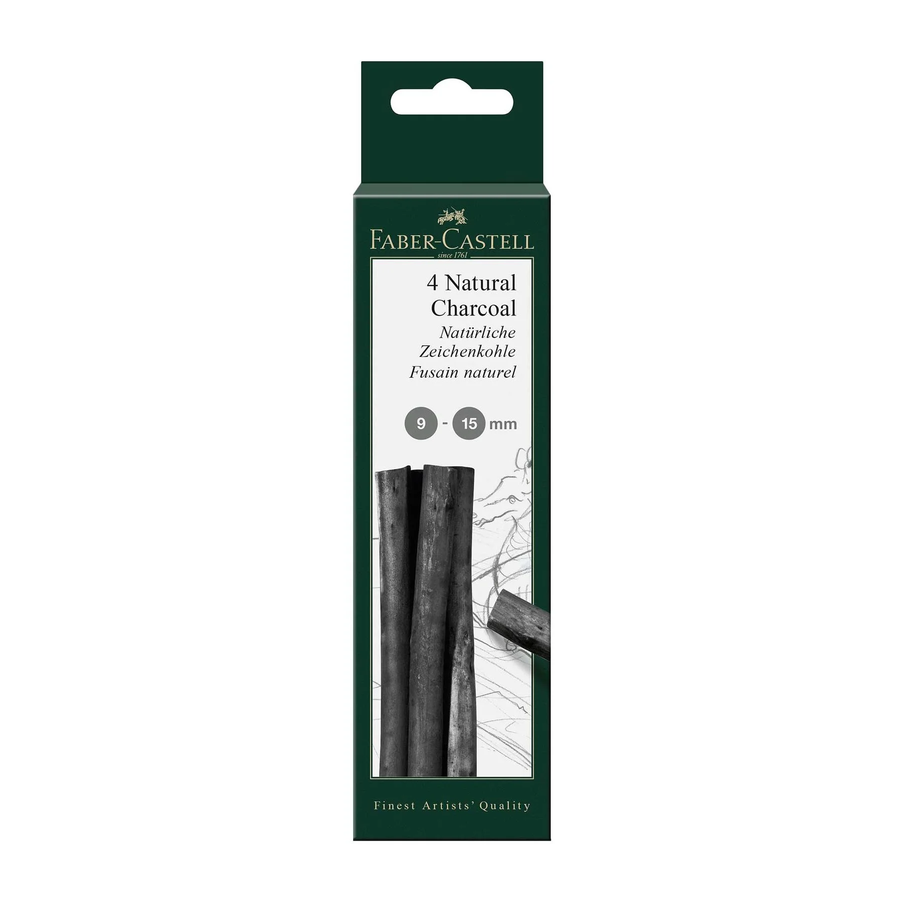 Faber-Castell Натурален въглен Pitt, 9-15 mm, в блистер