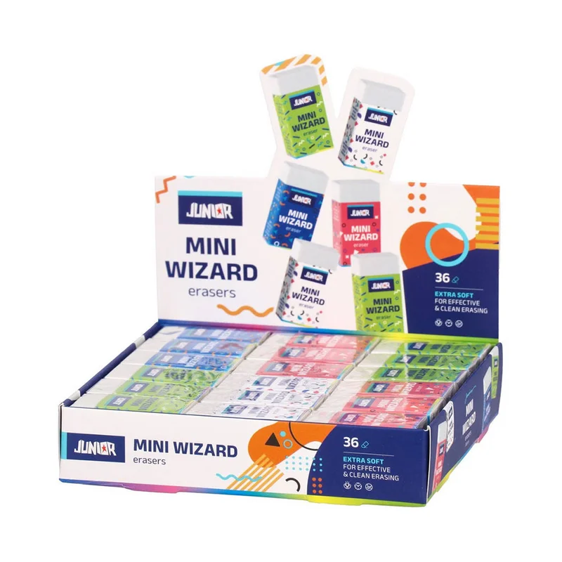 Гума за молив Junior Mini Wizzard, малка, асорти