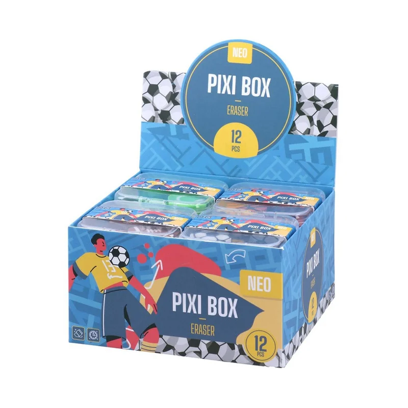 Гуми за молив Sazio Pixi Box, спортни топки, в кутийка, асорти