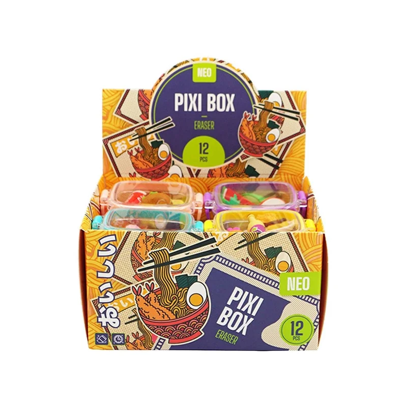 Гуми за молив Sazio Pixi Box, храна, в кутийка, асорти