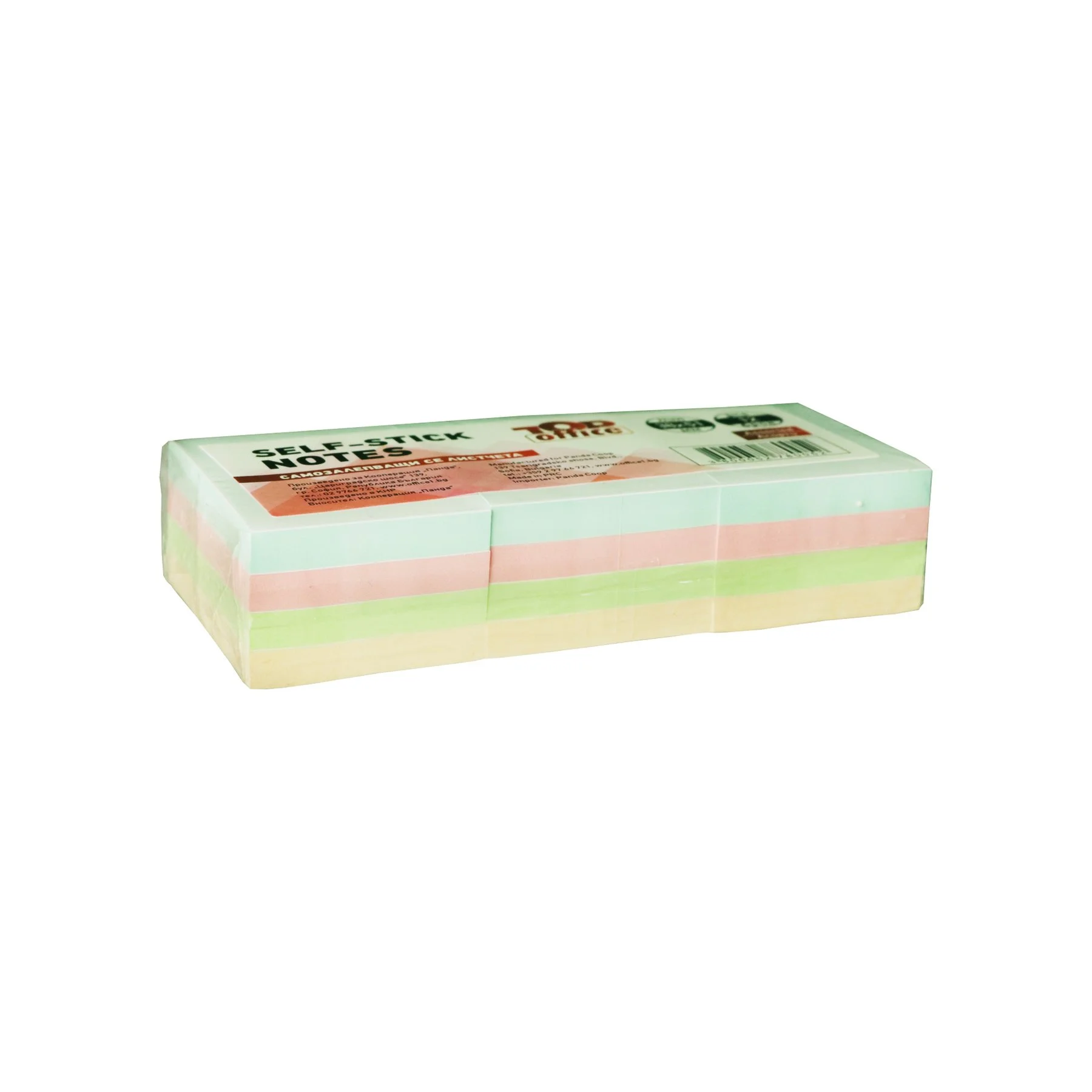 Top Office Самозалепващи се листчета, 38 x 51 mm, асорти, 12 броя