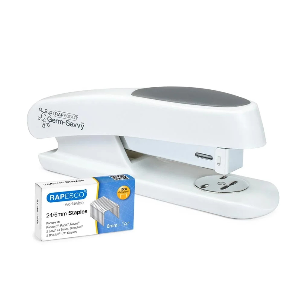 Rapesco Телбод Germ-Savvy Eco Sting Ray, 24/6, за 20 листа, бял