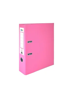 Office 1 Класьор, 8 cm, PP, с метален кант, несглобен, розов, 50 броя