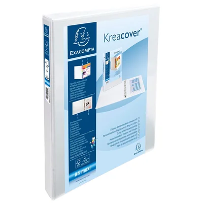 Exacompta Папка Kreacover, А4, с 4 ринга, 3 джоба, 38 mm, бяла