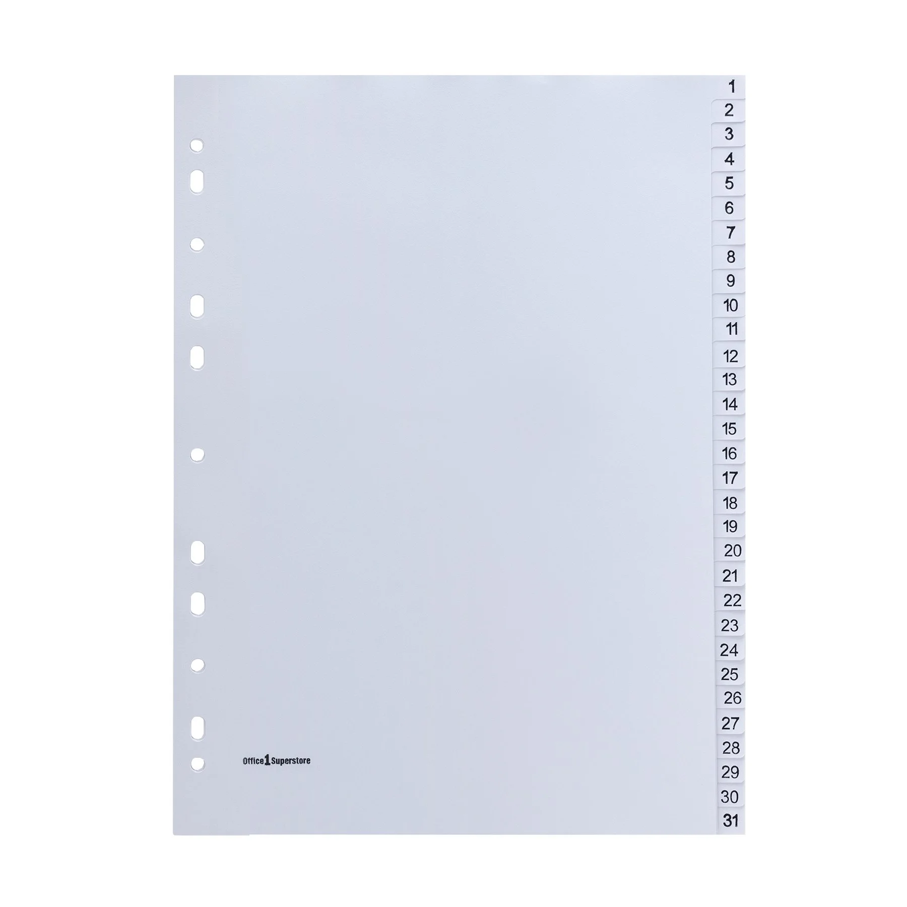Office 1 Разделител, PP, A4, с номерация, 31 броя