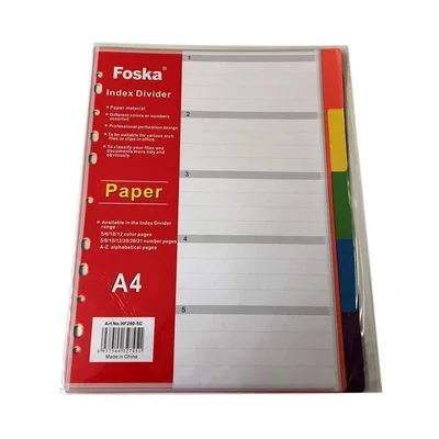 Foska Разделител, картонен, 180 g/m2, 5 цвята