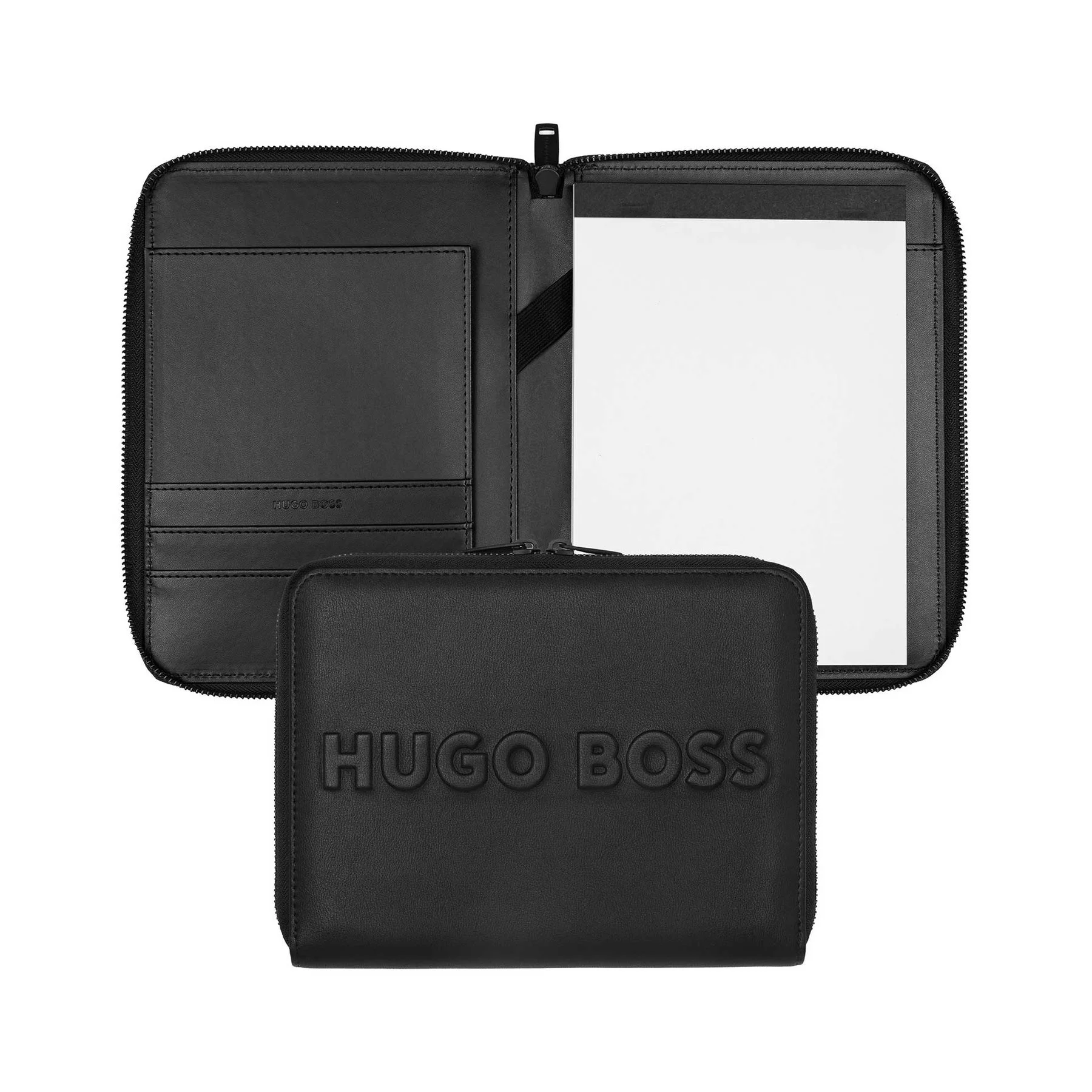 Hugo Boss Конферентна папка Label, А5, с цип, черна