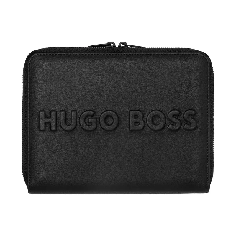 Hugo Boss Конферентна папка Label, А5, с цип, черна
