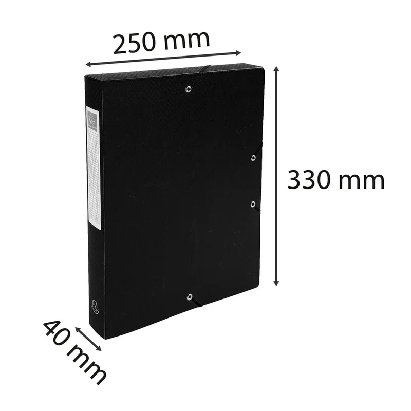 Exacompta Бокс с ластик, A4, PP, 4 cm, черен