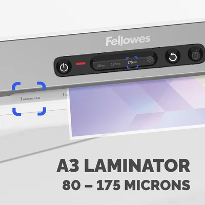 Ламинатор Fellowes Amaris, A3, за фолио до 175 микрона, бял, време за загряване 1 min, валове 6 броя