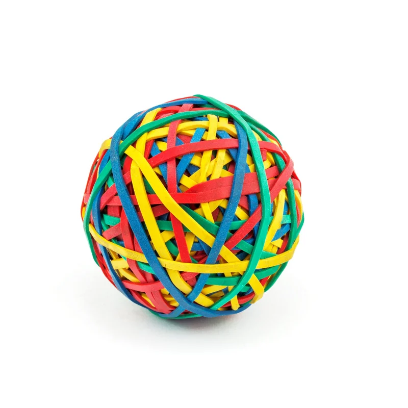Office 1 Ластици, 90% каучук, диаметър 50 mm, широчина 3.0 mm, 100 g, на топка, цветни