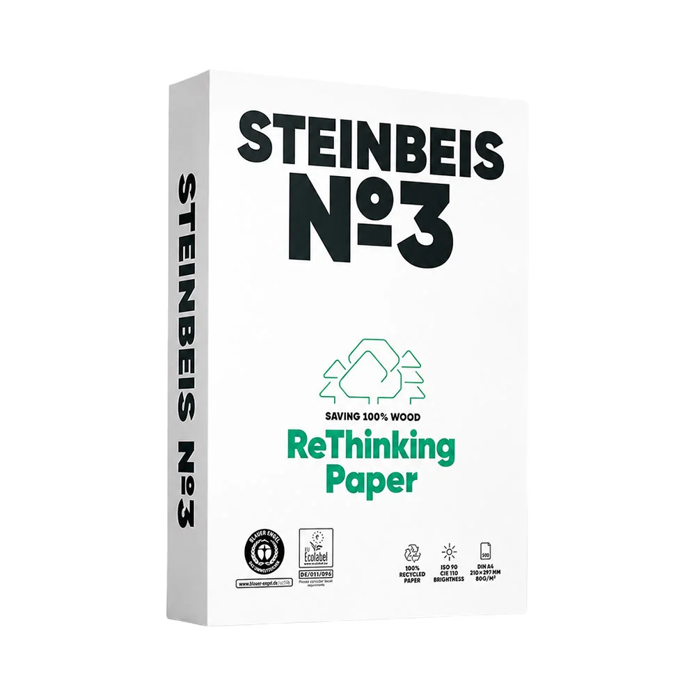 Steinbeis Копирна хартия N3, CIE 110, рециклирана, A3, 80 g/m2, 500 листа