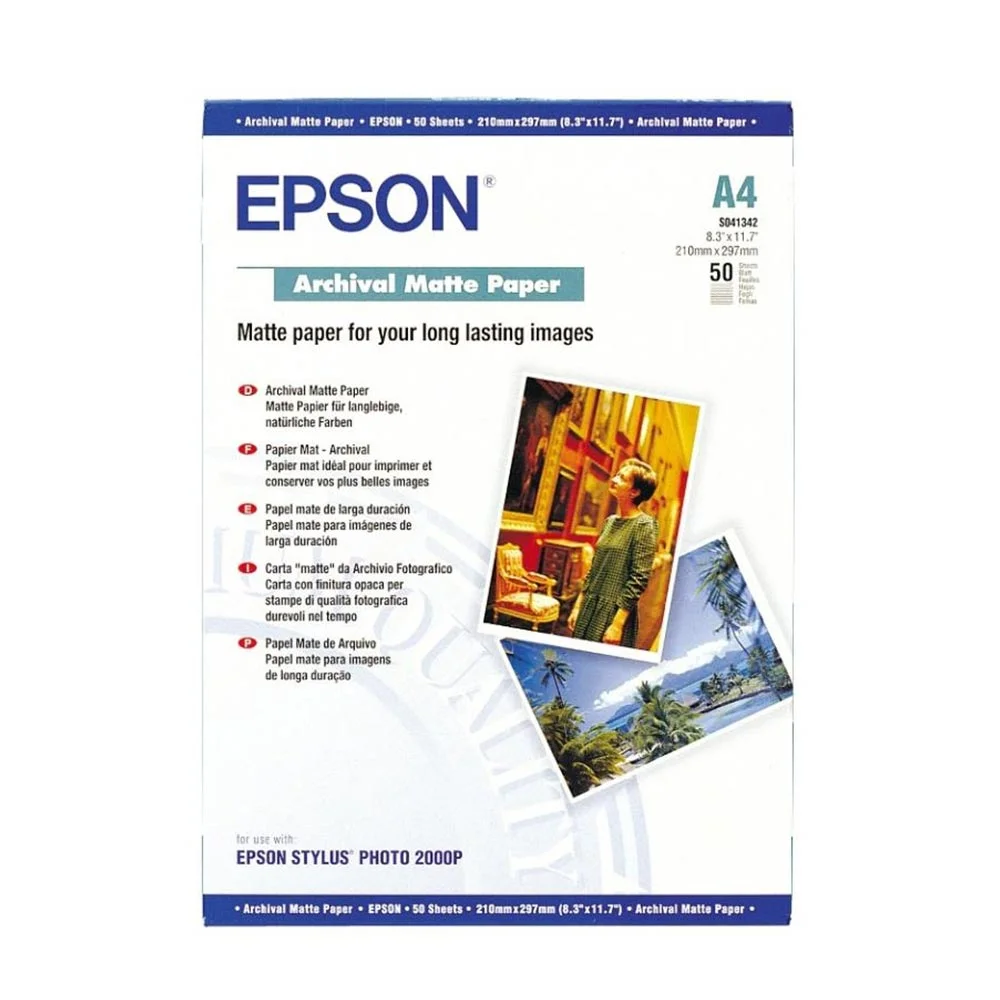 Epson Фото хартия Archival Paper S041342, A4, 192 g/m2, 50 листа
