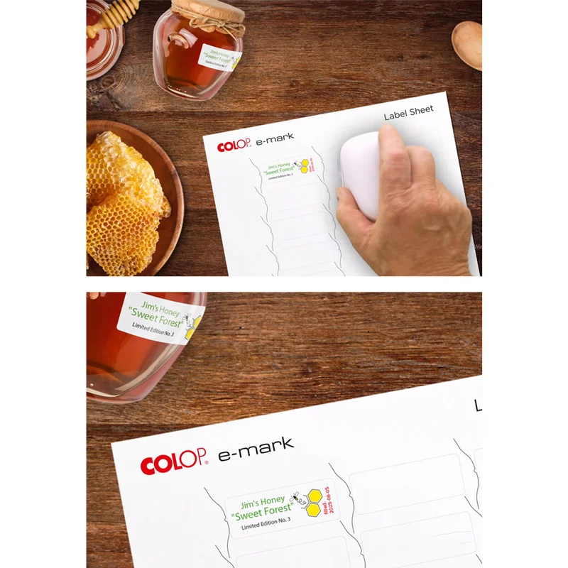 Самозалепващи се етикети Colop E-Mark, 48 х 18 mm, заоблени ъгли, 10 листа