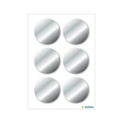 Herma Самозалепващи се етикети, диаметър 32 mm, сребристи, 18 броя