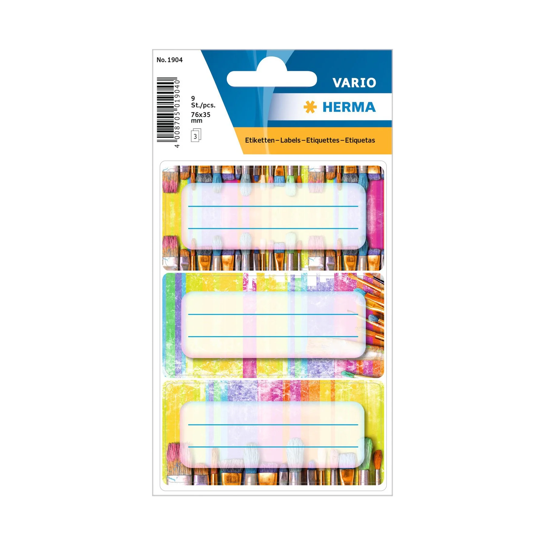 Herma Самозалепващи се етикети Акварелни четки, 9 броя