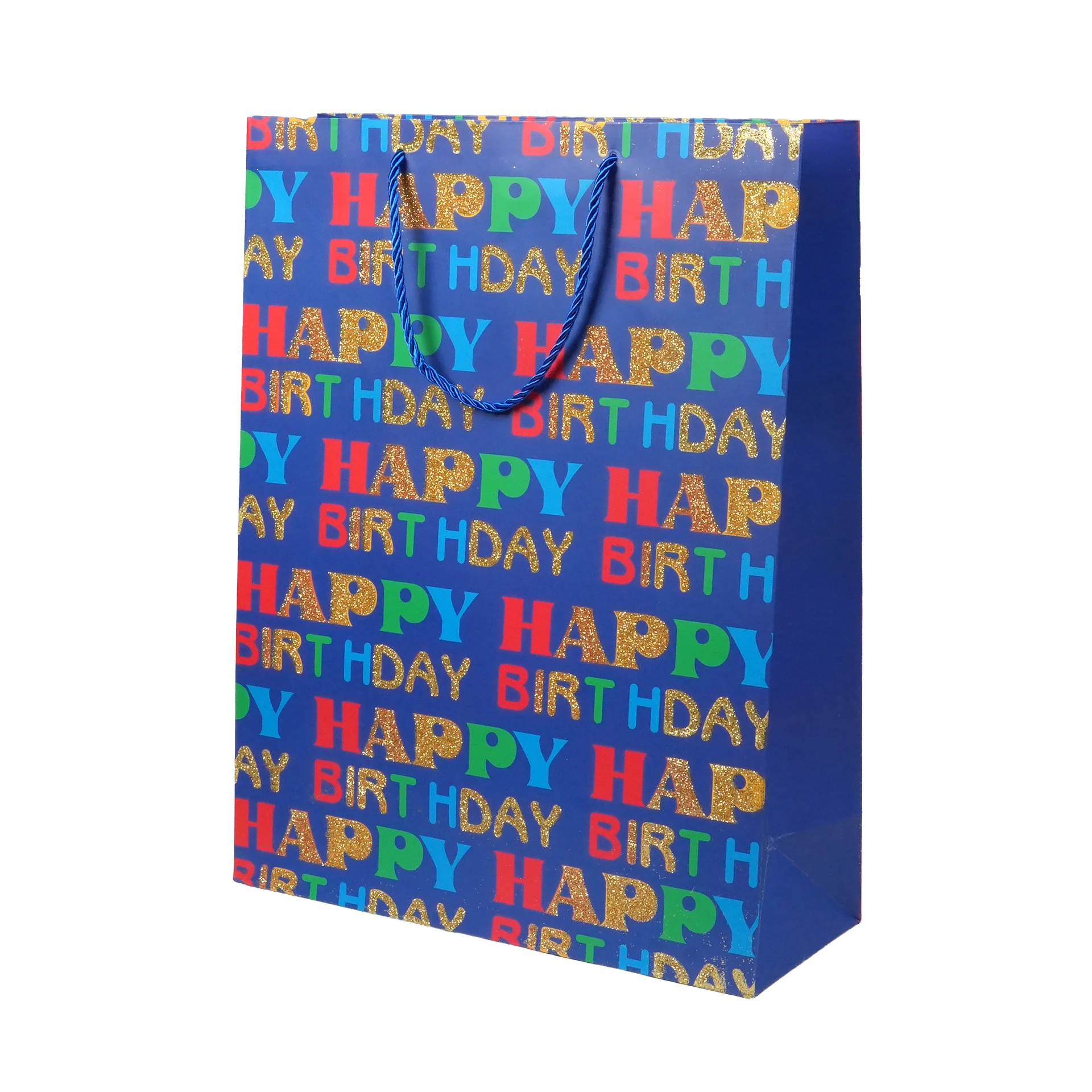 Подаръчна торбичка, с надпис Happy Birthday, 31 х 40 х 12 cm, синя