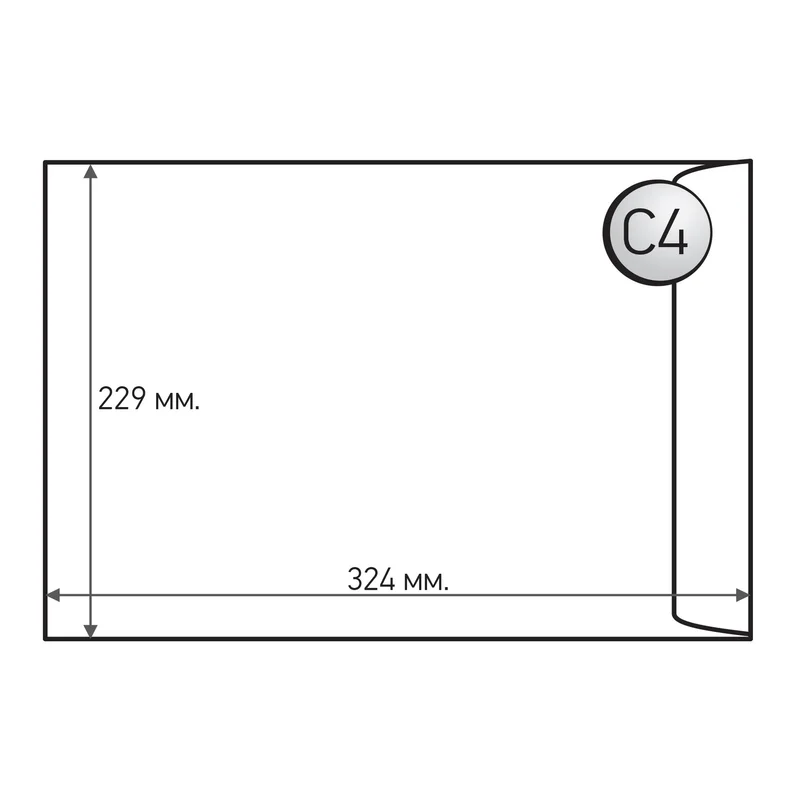 Top Office Плик, C4, 229 x 324 mm, хартиен, със самозалепваща лента, бял, 250 броя