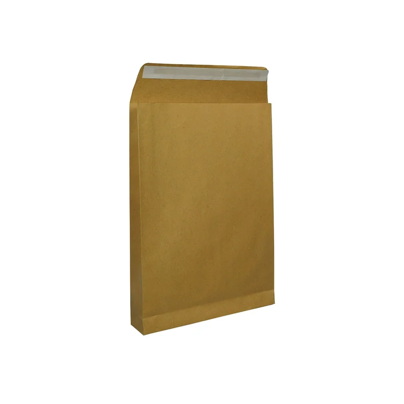 Office 1 Плик, B4, 245 x 353 mm, хартиен, с разширение, със самозалепваща лента, кафяв, 10 броя