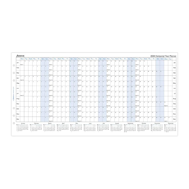 Filofax Пълнител за органайзер, А5, за 2024 година, 1 година на страница в разгъвка