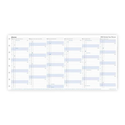 Filofax Пълнител за тефтер, А5, за 2024 година, 1 година на страница в разгъвка