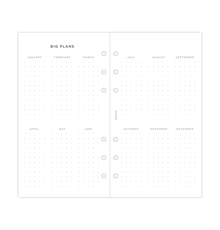 Filofax Пълнител за органайзер, Personal, за 2025 година, 1 седмица на 2 страници