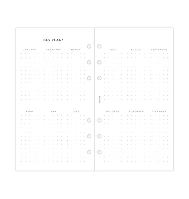 Filofax Пълнител за органайзер, Personal, за 2025 година, 1 седмица на 2 страници