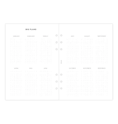 Filofax Пълнител за органайзер, A5, за 2025 година, 1 седмица на 2 страници