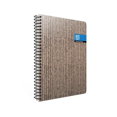 Gipta Тетрадка Notecraft, 17 х 24 cm, кремава хартия, широки редове, твърда корица, със спирала, 120 листа