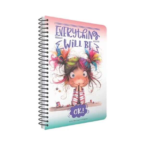Gipta Тетрадка Everything, A4, бяла хартия, широки редове, PP корица, със спирала, 80 листа