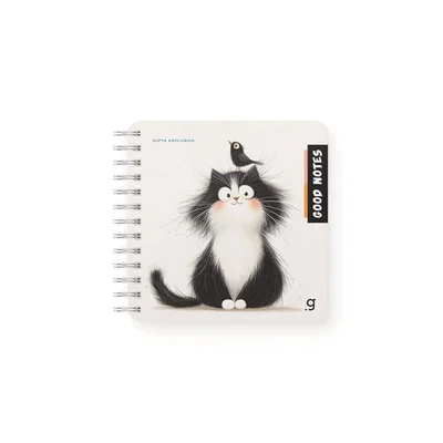 Gipta Тетрадка Good Notes, 16 x 16 cm, кремава хартия, широки редове, твърда корица, със спирала, 80 листа