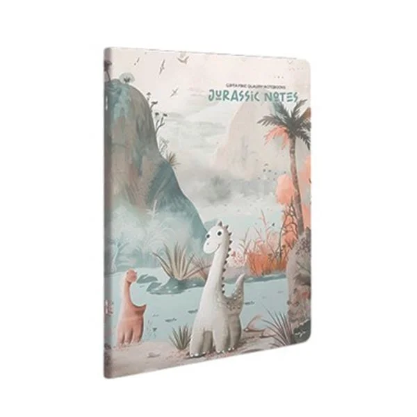 Gipta Тетрадка Jurassic Notes, A4, бяла хартия, широки редове, картонена корица, 60 листа